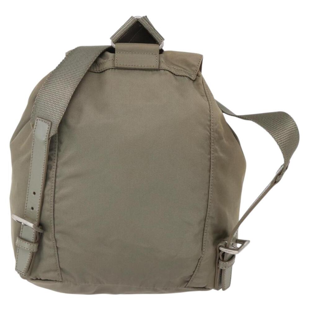 PRADA Backpack Nylon Beige Silver Auth 148934 - Picture 2 of 16